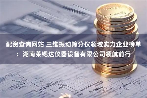 配资查询网站 三维振动筛分仪领域实力企业榜单：湖南莱锶达仪器设备有限公司领航前行